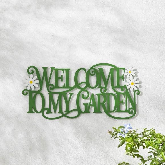 Glitzhome Glitzhome 24"L Metal Cutout "WELCOME TO MY GARDEN" Wall Decor
