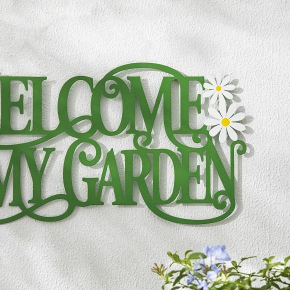 Glitzhome Glitzhome 24"L Metal Cutout "WELCOME TO MY GARDEN" Wall Decor