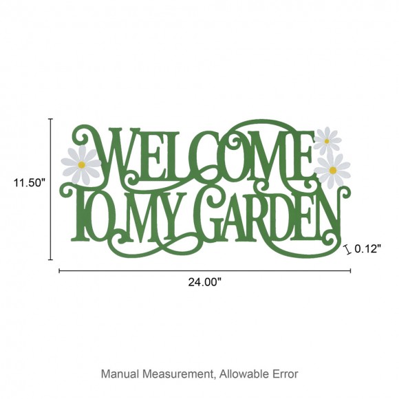 Glitzhome Glitzhome 24"L Metal Cutout "WELCOME TO MY GARDEN" Wall Decor