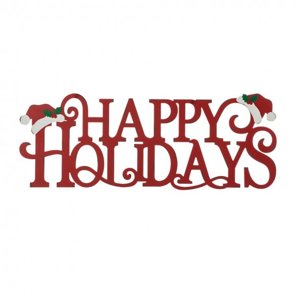 glitzhome Glitzhome 24"L Metal "HAPPY HOLIDAYS" Christmas Wall Decor
