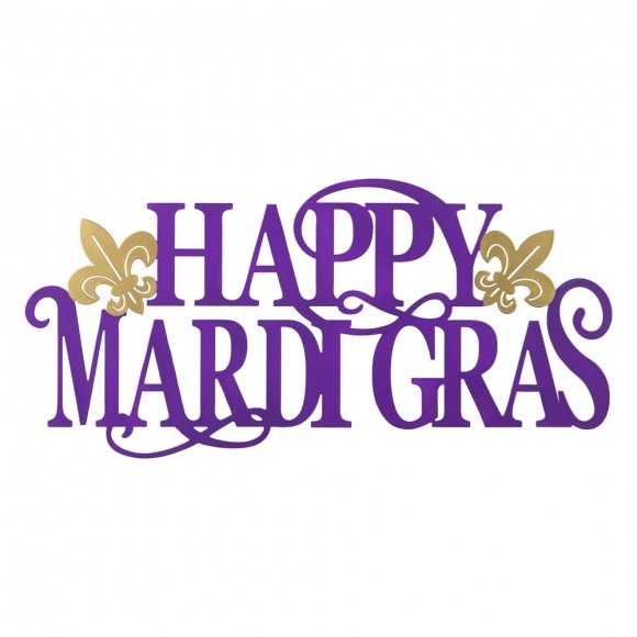 glitzhome Glitzhome 24"L Metal "HAPPY MARDI GRAS" Wall Decor