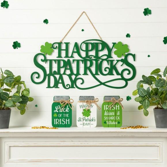Glitzhome Glitzhome 24"L Metal "HAPPY St.Patrick's Day" Wall Decor