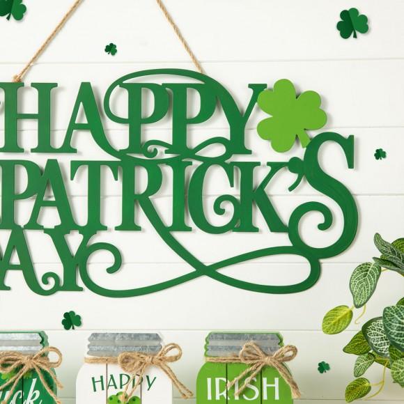 Glitzhome Glitzhome 24"L Metal "HAPPY St.Patrick's Day" Wall Decor