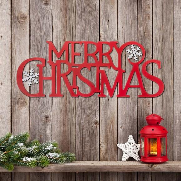 Glitzhome Glitzhome 24"L Metal "MERRY CHRISTMAS" Wall Decor