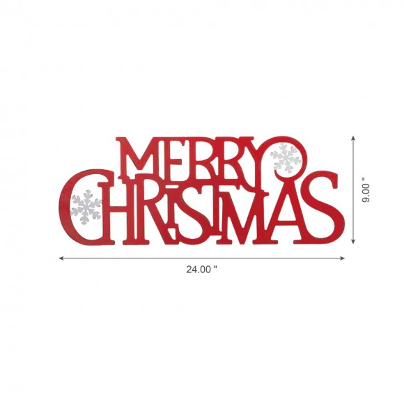 Glitzhome Glitzhome 24"L Metal "MERRY CHRISTMAS" Wall Decor