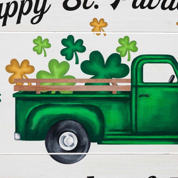Glitzhome Glitzhome 24"L St. Patrick's Day Wooden Truck Wall Decor