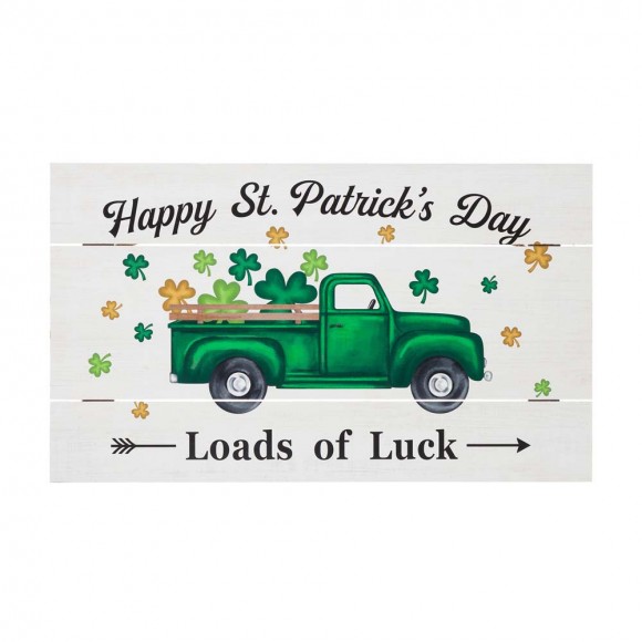 glitzhome Glitzhome 24"L St. Patrick's Day Wooden Truck Wall Decor