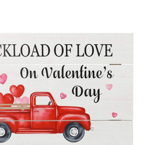Glitzhome Glitzhome 24"L Valentine's Wooden Truck Wall Sign Decor