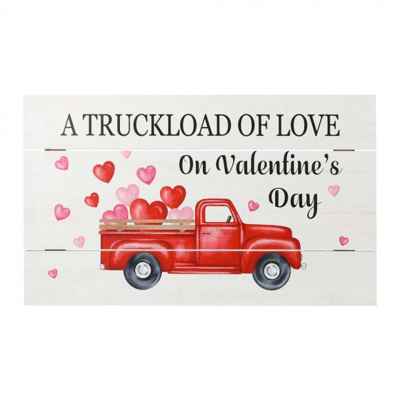 glitzhome Glitzhome 24"L Valentine's Wooden Truck Wall Sign Decor