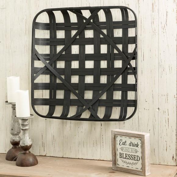 Glitzhome Glitzhome 24"L Vintage Black Bamboo Basket
