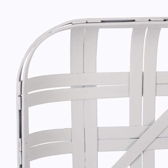 Glitzhome Glitzhome 24"L Vintage White Bamboo Basket