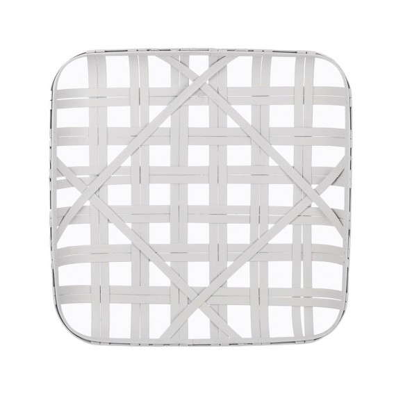 glitzhome Glitzhome 24"L Vintage White Bamboo Basket