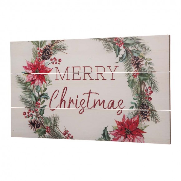 Glitzhome Glitzhome 24"L Wooden "Merry Christmas" Hanging Wall Decor