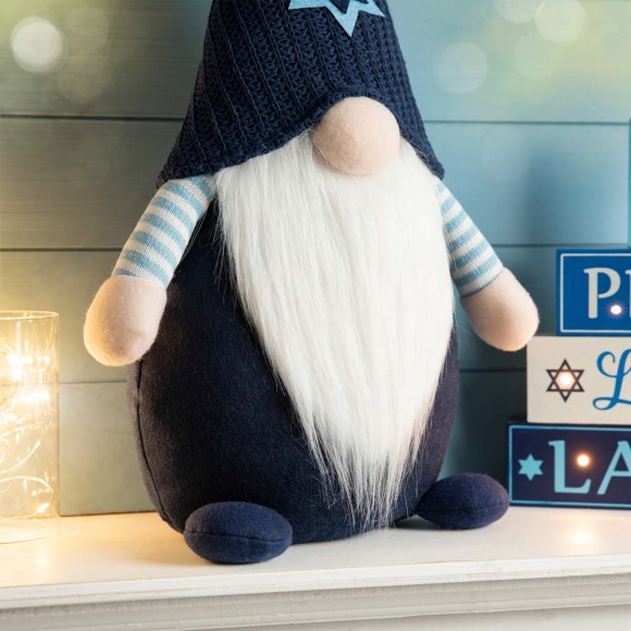 Glitzhome Glitzhome 25.5"H Fabric Hanukkah Gnome Standing Decor