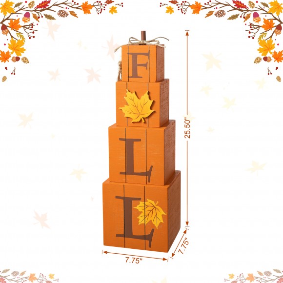 Glitzhome Glitzhome 25.5"H Halloween And Fall Wood Reversible Boxed Porch Decor