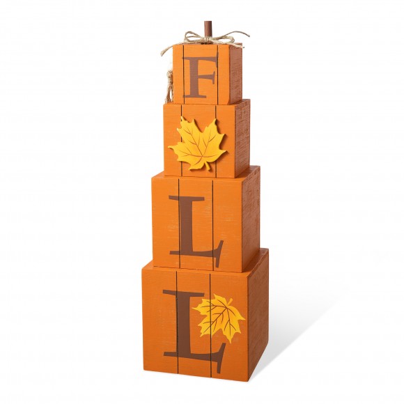 glitzhome Glitzhome 25.5"H Halloween and Fall Wood Reversible Boxed Porch Decor
