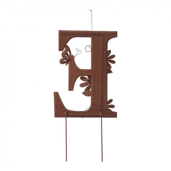 Glitzhome Glitzhome 25.5"H Metal WELCOME With Flowers Yard Stakes Or Wall Decor Set Of 7