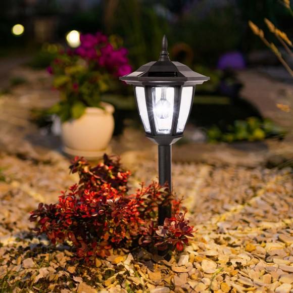 Glitzhome Glitzhome 25.5"H Multi-functional Solar Powered LED Light With Ground Stake And Mounting Pole