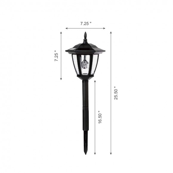 Glitzhome Glitzhome 25.5"H Multi-functional Solar Powered LED Light With Ground Stake And Mounting Pole