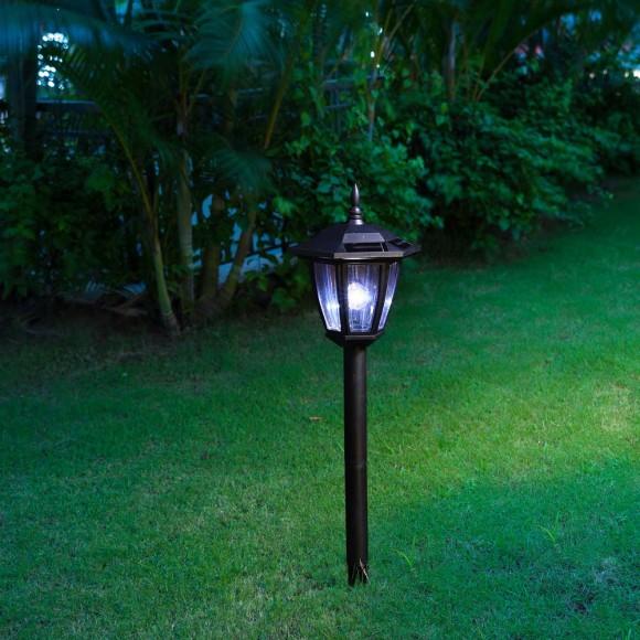 Glitzhome Glitzhome 25.5"H Multi-functional Solar Powered LED Light With Ground Stake And Mounting Pole