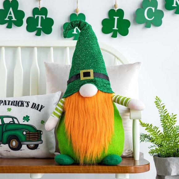 Glitzhome Glitzhome 25.5"H St. Patrick's Day Fabric Gnome Standing Decor