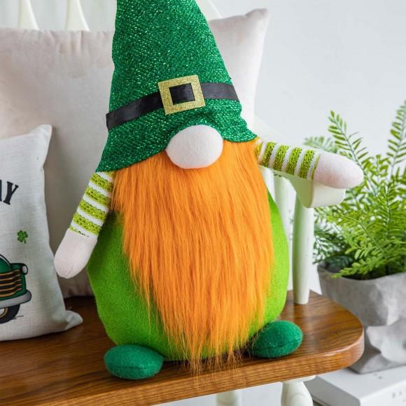 Glitzhome Glitzhome 25.5"H St. Patrick's Day Fabric Gnome Standing Decor