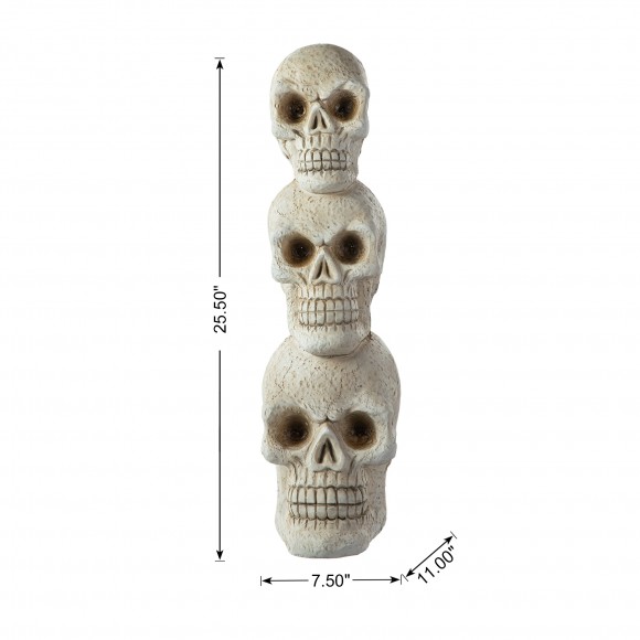 Glitzhome Glitzhome 25.50"H Lighted Halloween MGO Skull Porch Decor (with Timer)