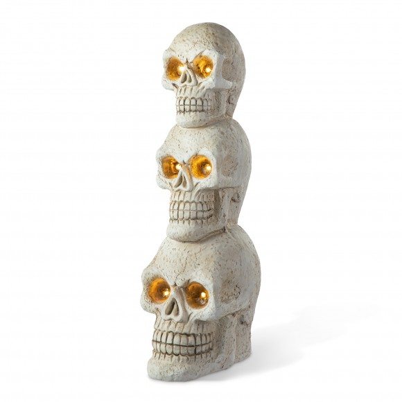 glitzhome Glitzhome 25.50"H Lighted Halloween MGO Skull Porch Decor (with Timer)