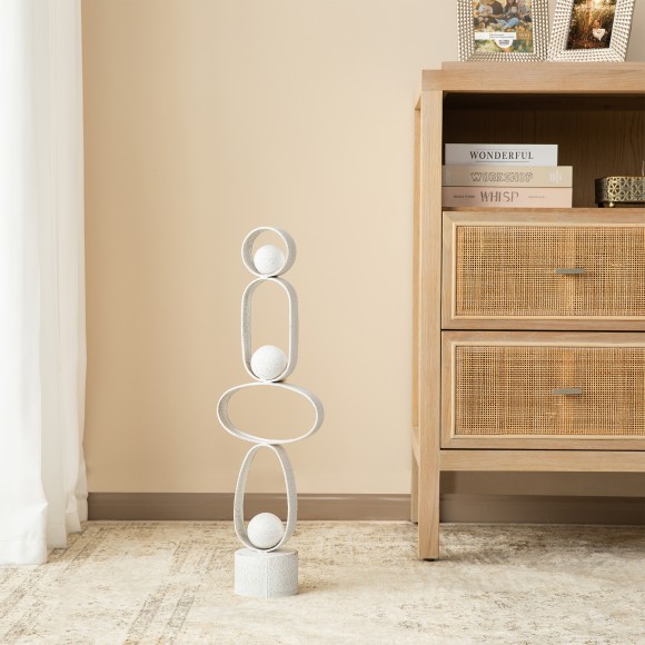 Glitzhome Glitzhome 25.50"H Modern Abstract Black Metal Sculpture Table Decor