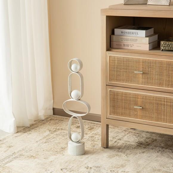 Glitzhome Glitzhome 25.50"H Modern Abstract Black Metal Sculpture Table Decor