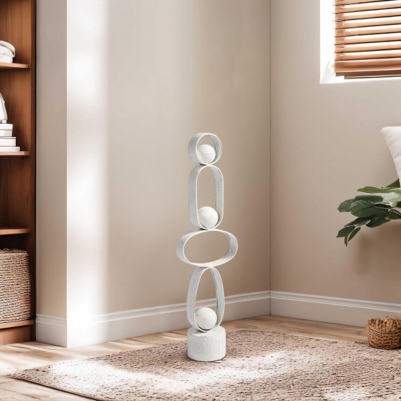 Glitzhome Glitzhome 25.50"H Modern Abstract Black Metal Sculpture Table Decor