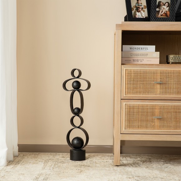 Glitzhome Glitzhome 25.50"H Modern Abstract White Metal Sculpture Table Decor