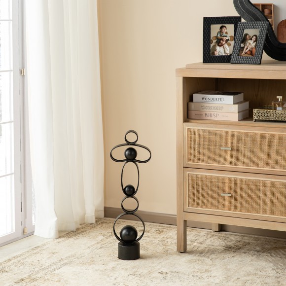 Glitzhome Glitzhome 25.50"H Modern Abstract White Metal Sculpture Table Decor