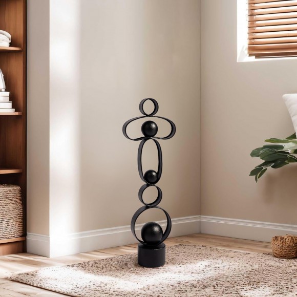 Glitzhome Glitzhome 25.50"H Modern Abstract White Metal Sculpture Table Decor