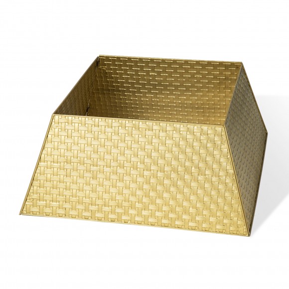glitzhome Glitzhome 25.75"L Trapezoid Gold Metal Weave Tree Collar (KD)
