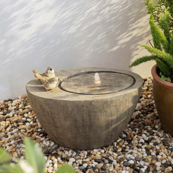 Glitzhome Glitzhome 25"L Polyresin Spring Birds Outdoor Fountain With Pump And LED Light (KD)