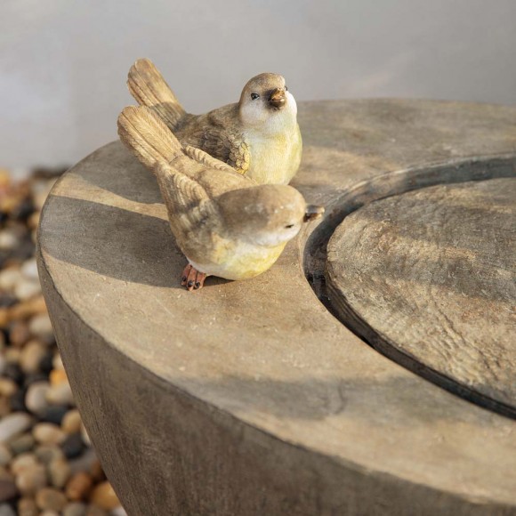 Glitzhome Glitzhome 25"L Polyresin Spring Birds Outdoor Fountain With Pump And LED Light (KD)