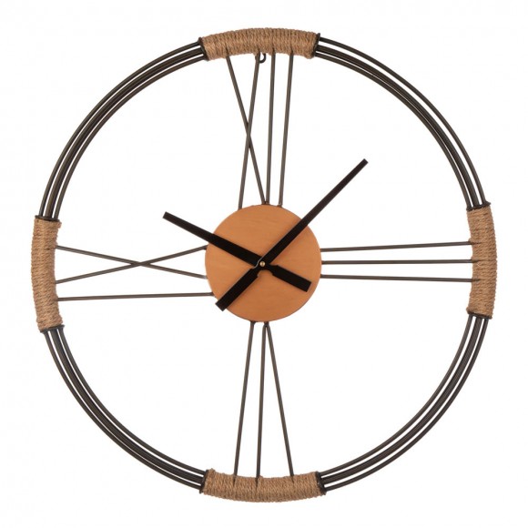 glitzhome Glitzhome 26.77"D Farmhouse Metal and Rope Wall Clock
