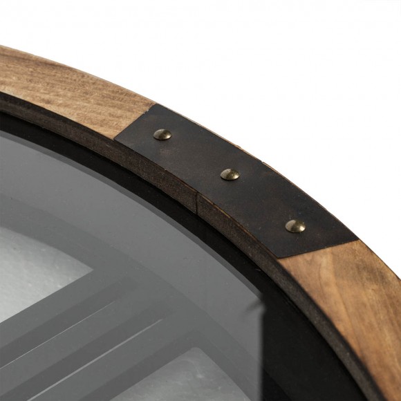 Glitzhome Glitzhome 26.77"D Industrial Wooden/Metal Round Gear Wall Clock With Tempered Glass