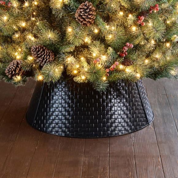 Glitzhome Glitzhome 26"D Black Metal Woven Tree Collar
