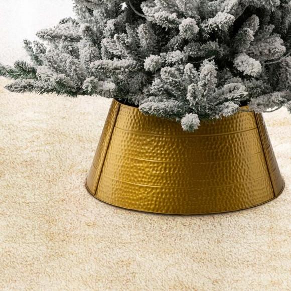 Glitzhome Glitzhome 26"D Golden Hammer-harden Metal Tree Collar