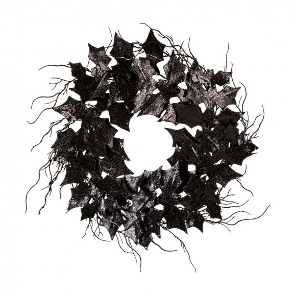 Glitzhome Glitzhome 26"D Lighted Halloween Bat Wreath