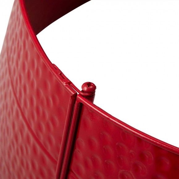 Glitzhome Glitzhome 26"D Red Hammer-harden Metal Tree Collar