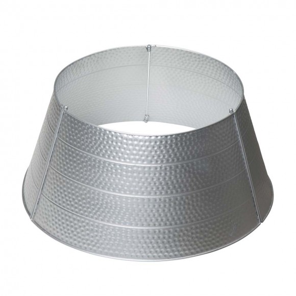 glitzhome Glitzhome 26"D Silver Hammered Metal Tree Collar