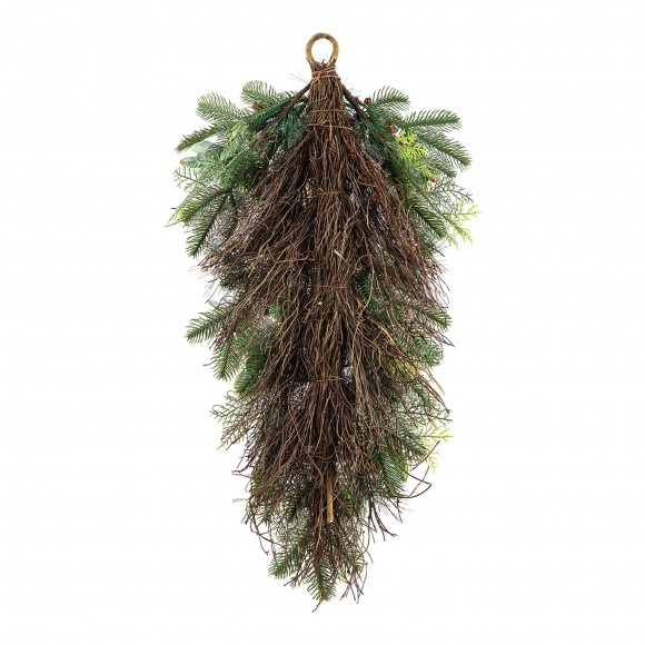 Glitzhome Glitzhome 26"H Berry Pinecone And Bell Teardrop