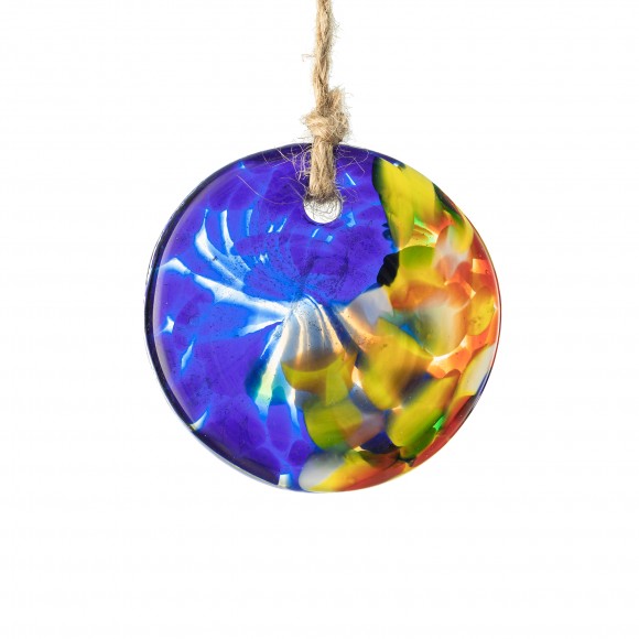 Glitzhome Glitzhome 26"H Glass Twist Glaze Windchime