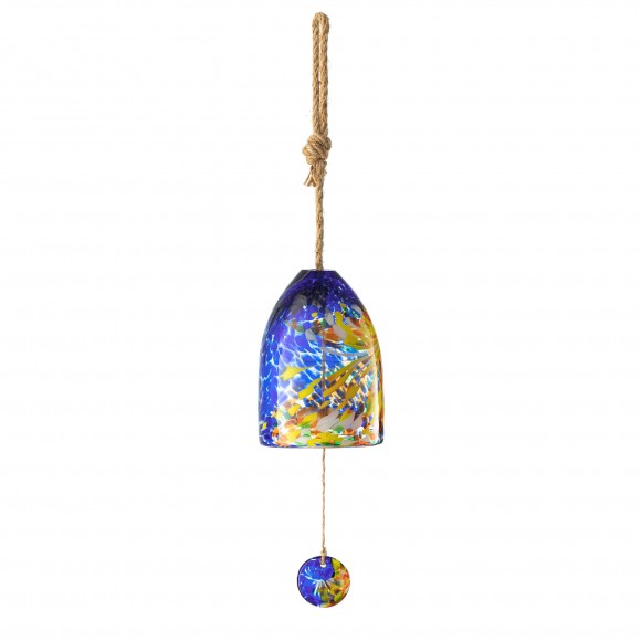 glitzhome Glitzhome 26"H Glass Twist Glaze Windchime