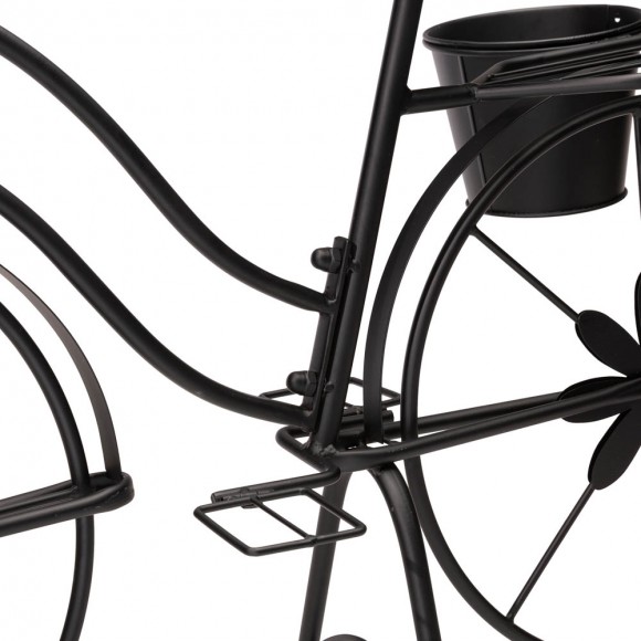 Glitzhome Glitzhome 26"H Hand Painted Black Metal Bicycle Plant Stand