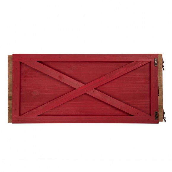 Glitzhome Glitzhome 26"L Red Wooden Christmas Tree Collar