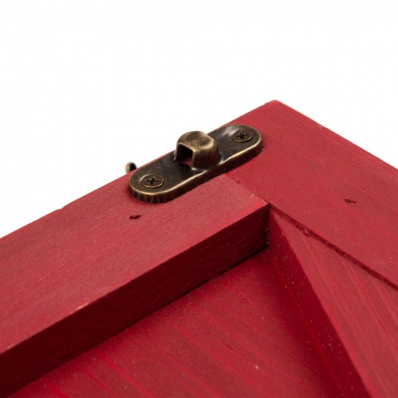 Glitzhome Glitzhome 26"L Red Wooden Christmas Tree Collar